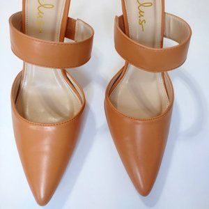 Lulus Faire Tan Women's Pointed-Toe Mules Sz 9